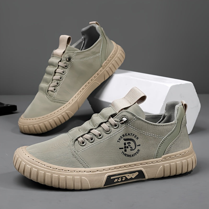 Zapatillas Casuales Transpirables para Hombre - Antideslizantes, Cómodas con Cordones, de Lona con Tela Duradera y Diseño de Bloques de Color Estiloso, Ideales para Actividades al Aire Libre, Jogging, Caminar, Viajes, Regalos de Navidad y Cumpleaños