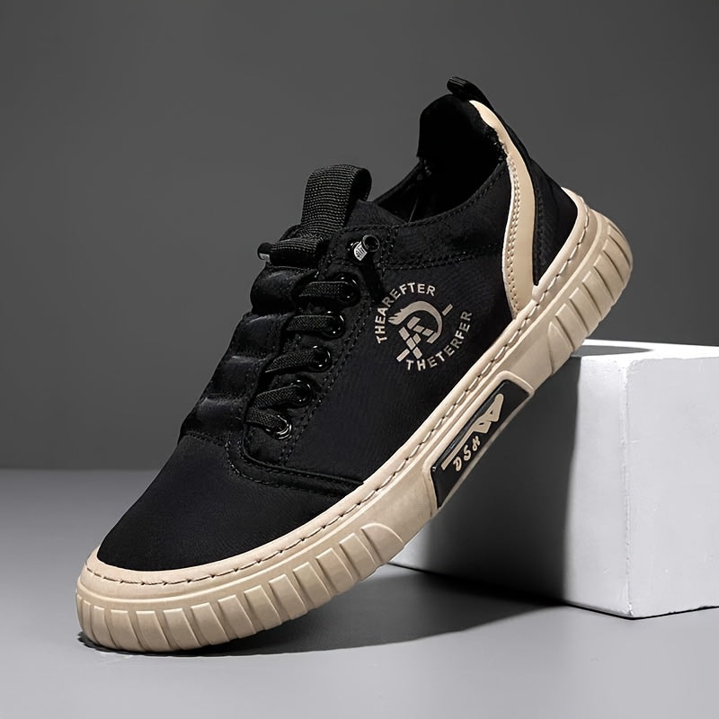 Zapatillas Casuales Transpirables para Hombre - Antideslizantes, Cómodas con Cordones, de Lona con Tela Duradera y Diseño de Bloques de Color Estiloso, Ideales para Actividades al Aire Libre, Jogging, Caminar, Viajes, Regalos de Navidad y Cumpleaños